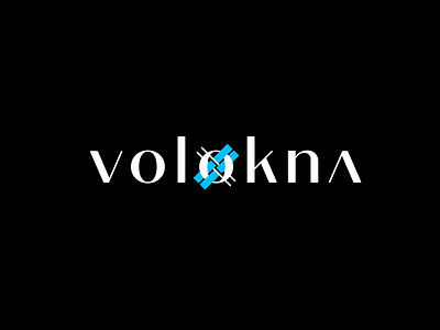 Volokna blue brand branding cloth design drapery flap font identity letter logo logotype threads volokno