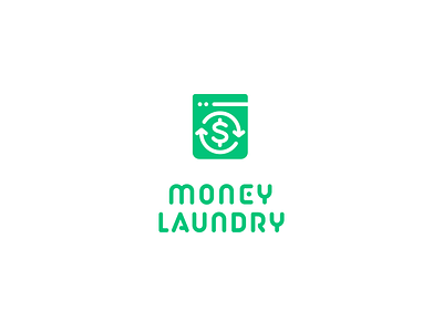 Money Laundry $ brand branding design font identity laundry letter logo logotype machine money washing