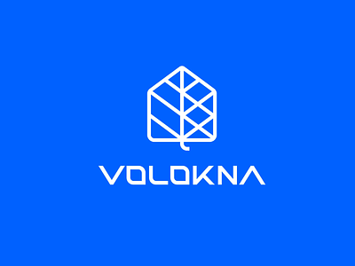 Volokna brand branding design drapery font house identity illustration leaf letter line logo logotype