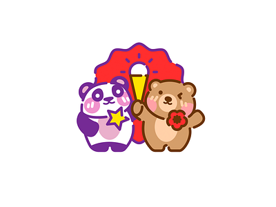 Ice cream, Panda and the Bear bear brand branding china design flower font ice ice cream identity letter logo logotype panda russia star