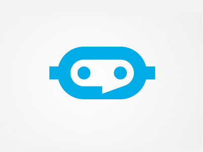 Rsrtr blue brand branding bubble chat design eye identity illustration logo logotype resistor robo robot store