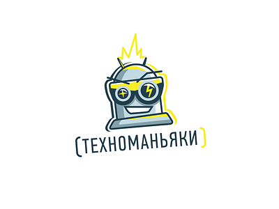 Technomaniacs brand branding character identity logo logotype mad maniac robot technics