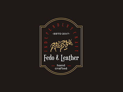 Fedo&Leather brand bull fedo hand crafted identity leather logo logotype