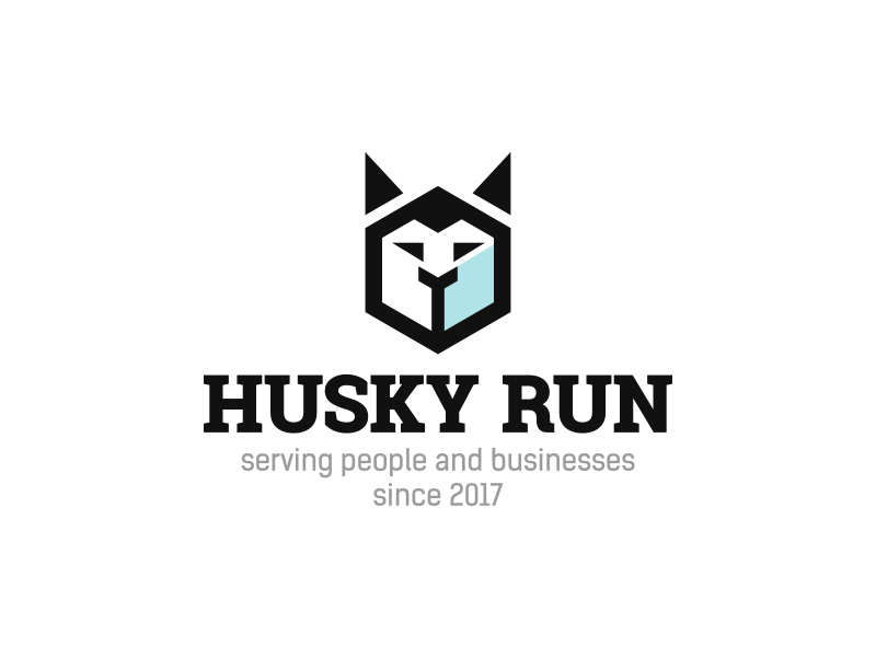 Husky Run dog husky run run husky identity logotype logo