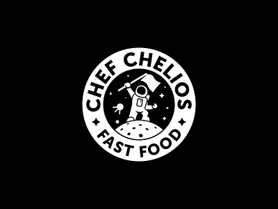 Chef Chelios brand branding bun burgers chef chef chelios cosmonaut cosmos fastfood identity logo logotype moon