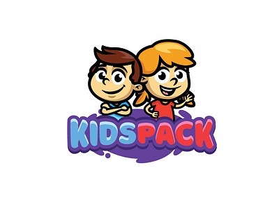 KidsPack brand branding children font identity illustration kids kidspack letter lettering logo logotype pack type