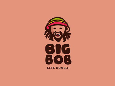 Big Bob big big bob bob bob marley brand branding coffee coffee house coffee to go dreadlocks font identity illustration letter logo logotype rasta reggae