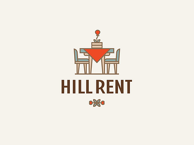 Hill Rent brand branding decor font hill identity illustration letter lettering logo logotype rent tables type
