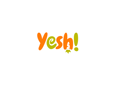 Yesh! brand branding carrot fastfood font identity letter lettering logo logotype teeth type vegetarian yesh