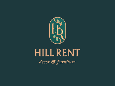 Hill Rent brand branding decor font furniture hill hill rent hr identity letter lettering logo logotype monogram rent type