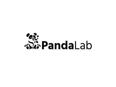 PandaLab brand branding design identity illustration lab labaratory letter logo logotype panda simple web website webstudio