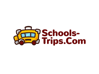 School-trips.com agency brand branding bus font identity illustration letter lettering logo logotype school tours travel trips type