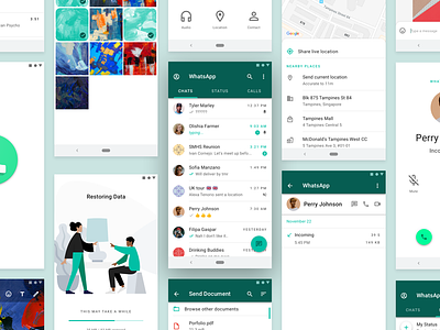 Whatsapp Redesigned android android app materialdesign redesign ui ux whatsapp