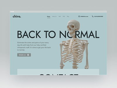 Chiro Medical healthcare hero landing page web design webflow wellness