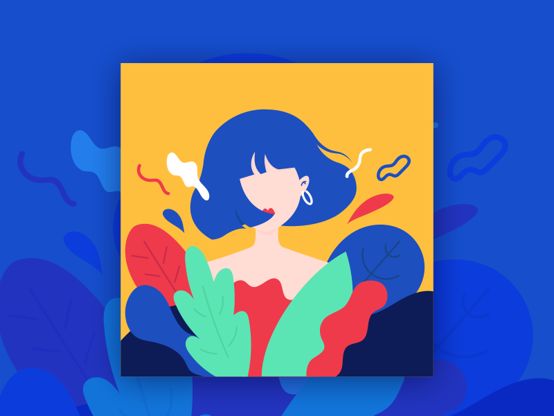 Floating self-portrait by Feiyuanzzz on Dribbble