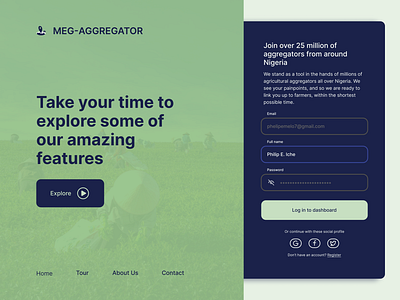Landing page for an agrotech niche branding design graphic design ux