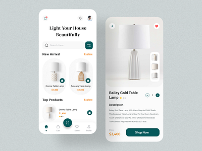 Lamp Store App app app design app ui app ui design ecommerce lamp store lamp store app modern app uihut visual design