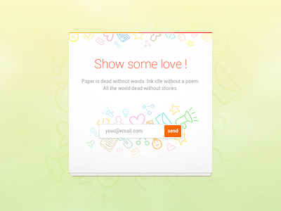 Show some love! bright colorfull icons input love minimal newsletter outline pastel playoff rebound white