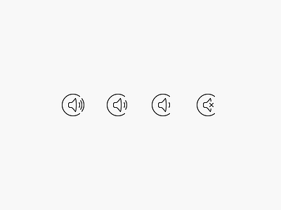 [PSD] Volume Icons freebie audio circle circular clean freebie icons minimal outline psd rounded volume