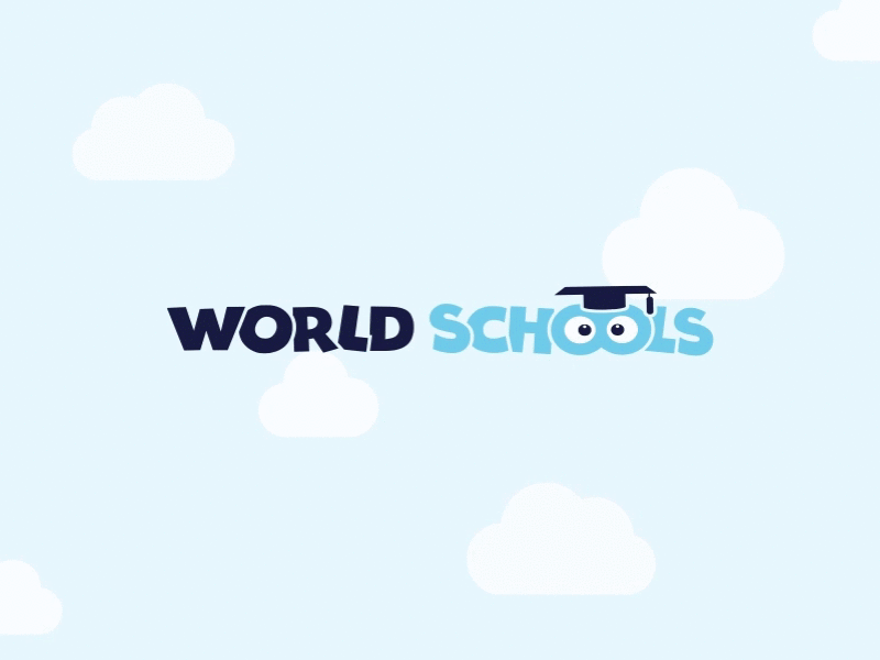 World Schools Visual Identity blue branding education identity logo schools ux world schools