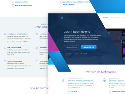 Landing Page for an Advertising Platform advertising flat gradients landing landing page minimalistic ui ux web webpage website