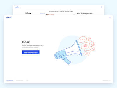 Roofus - Craftsman features blue clean design icons illustration layout minimal typography ui ux vector web web application website