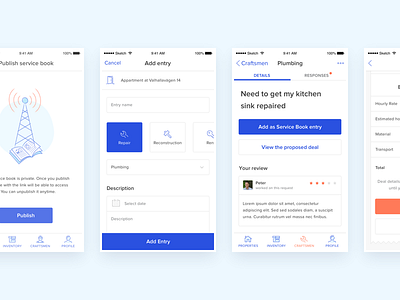 Roofus - mobile app app blue branding clean design flat icon icons illustration ios layout minimal mobile type typography ui ux vector