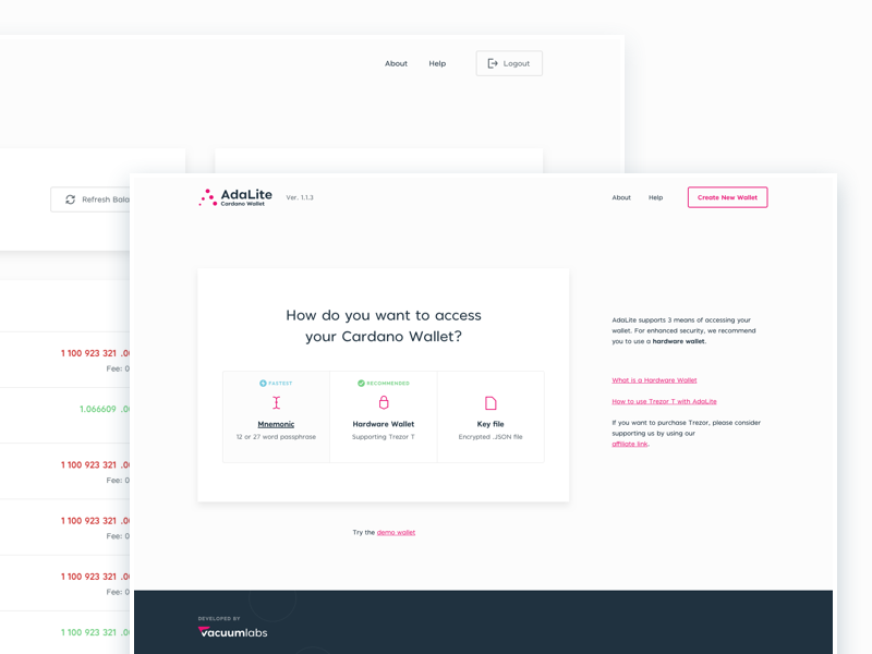 AdaLite redesign is out. ada cardano blockchain wallet crypto landing icon app vector typography landing page clean icons layout minimal design web flat ux ui