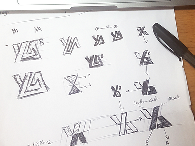 Personal Monogram Logo Concept Sketches