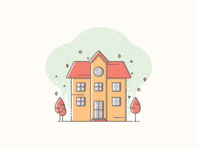 House building flat home house icon outline fill