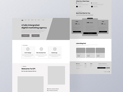 Digital Agency wireframe landing page design ui ui landing page visual design web design website