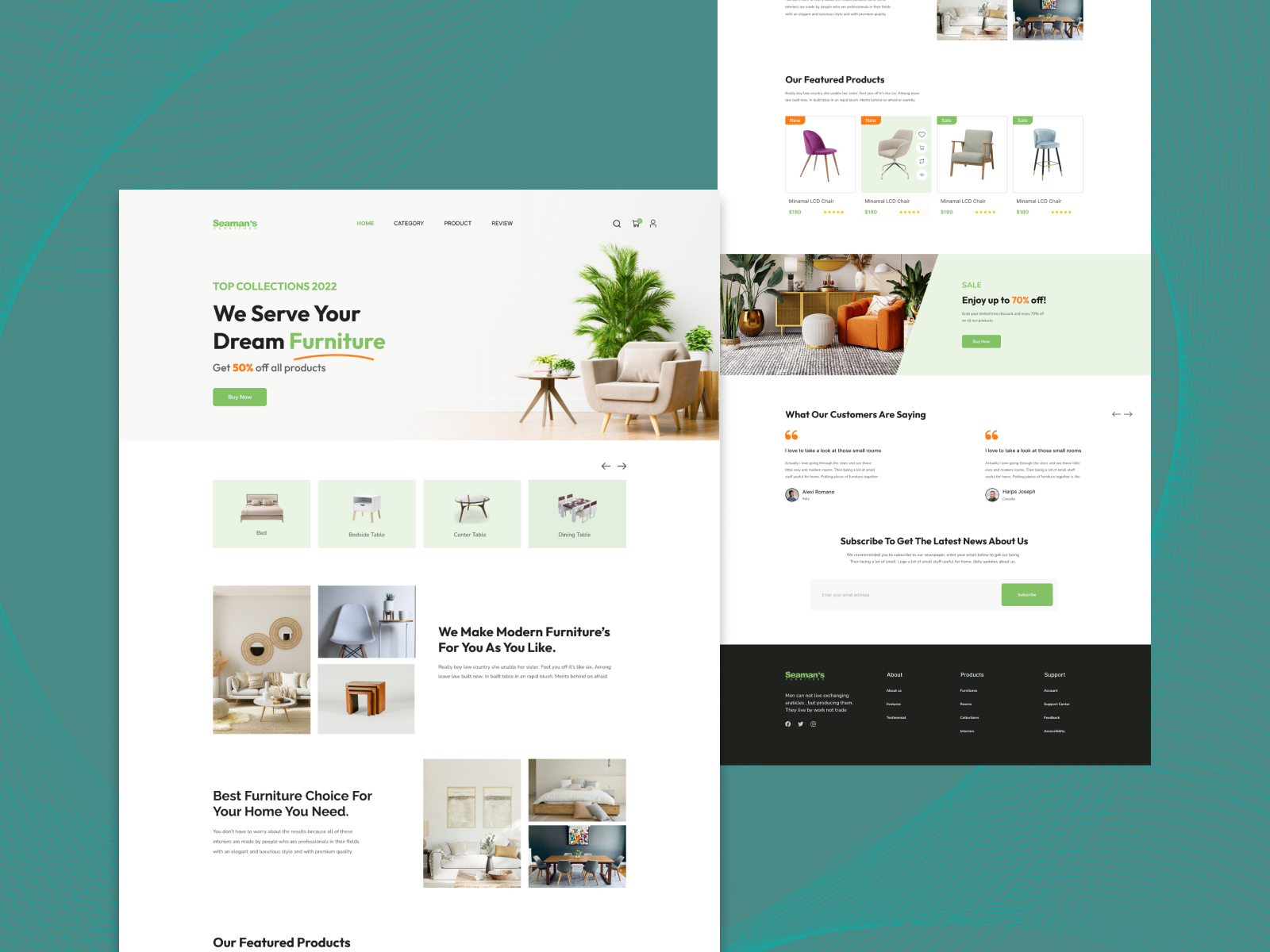 Furniture Landing Page by Aleya Akter on Dribbble