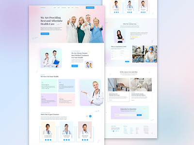 Medical Landing Page design doctor landing page graphic design healthcare hero area hospital landing page landing page design medical minimal design patient landing page ui ui landing page visual design web design website design