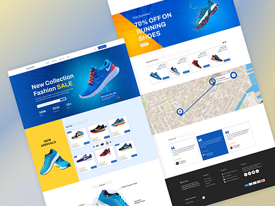 Shoe E-eommerce Landing Page landing page design shoe header shoe landing page ui landing page visual design web design website design