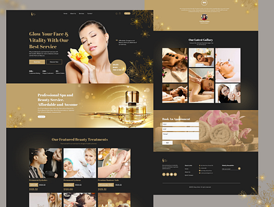 Beauty Salon Landing Page beauty salon beauty salon landing page beauty salon ui beauty salon website hero area landing page design spa spa header spa salon spa website ui ui landing page visual design web design website design