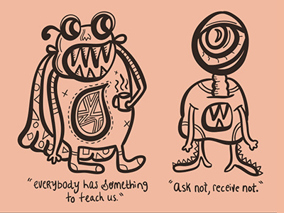 Monster Values doodle handwriting illustration monster