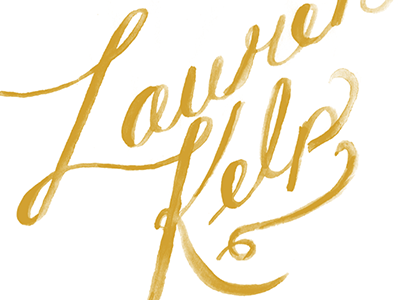 Lauren Kelp formal type k l lettering logo script