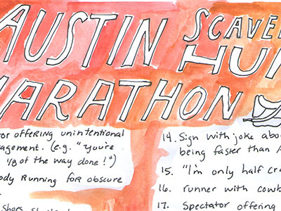 Marathon Scavenger Hunt watercolor
