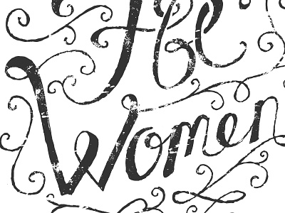 Fbc Women hand lettering script swirls type