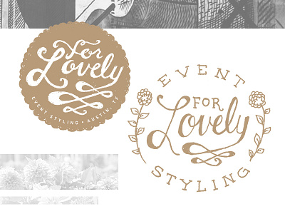For Lovely event styling logo script typography