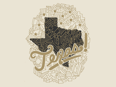 Texas: classy & sassy illustration lettering pattern script texas