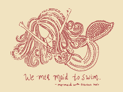 Mermaid banter hair illustration mermaid pattern