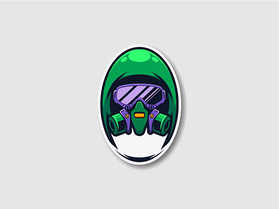 Gas Mask Robe branding design esport gaming gas glasses green icon mask purple robe sport sticker team vector