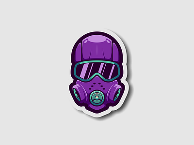 Toxic Zone army branding esport esportlogo gaming gas mask helmet logo purple sport sticker team toxic zone