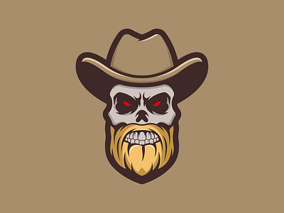 Skull Cowboy branding character cowboy design esports game gaming helmet logo mascot skull vector