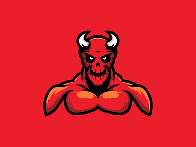 Devil's King branding character design devil esports game gaming helmet logo mascot skull vector