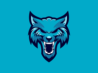 Fierce Wolf animal branding character design esports gaming helmet logo mascot vector