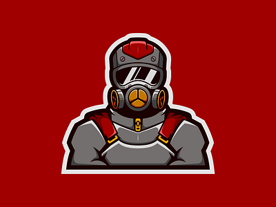 Noxious Squad branding character design esports game gaming helmet logo robot squad vector