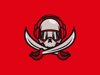 Slang Pirates branding character design esports game gaming hedphone helmet logo mascot pirates skull sticker vector