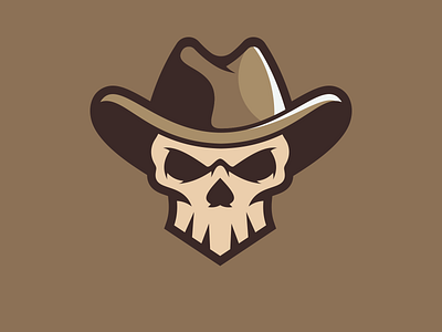 Skull Cowboy branding character cowboy design esports gaming hat helmet logo mascot skull sticker vector